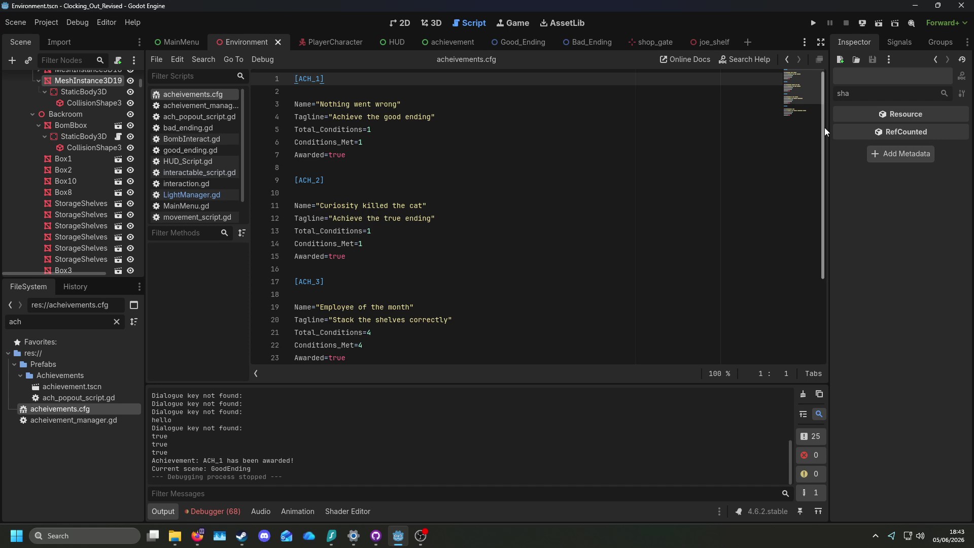 The achievement config file