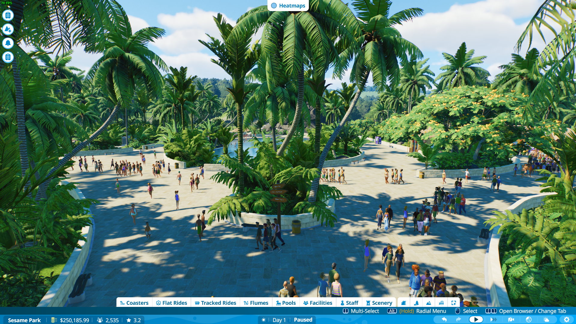 A theme park completed through level design